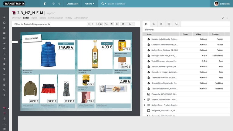 Product Leaflet Layout editor