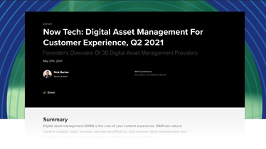 Forrester Now Tech: Digital Asset Management For Customer Experience, Q2 202