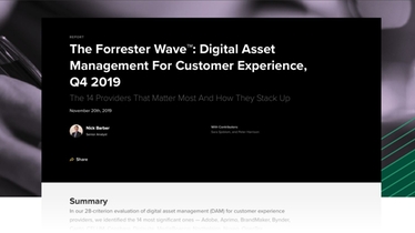 The Forrester Wave™: Digital Asset Management For Customer Experience, Q4 2019