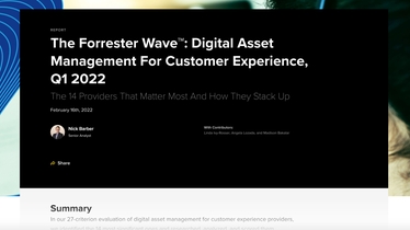 Forrester: The Forrester Wave™: Digital Asset Management For Customer Experience, Q4 2019