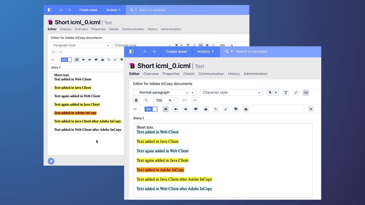 censhare 2024.2 - Adobe InCopy change highlights update.png