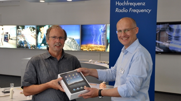 Photo: handing over ipad